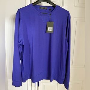 G/FORE Luxe Crewneck Mid Layer Pullover Shirt Purple Long Sleeve Men's Size L